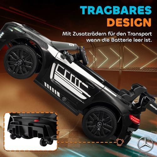 AIYAPLAY Kinder Elektroauto Mercedes-AMG Schwarz für 3-8 Jahre