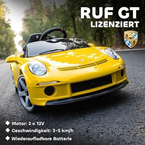 AIYAPLAY Kinder Elektroauto Schwarz für 3-5 Jährige mit Fernbedienung und MP3-Player