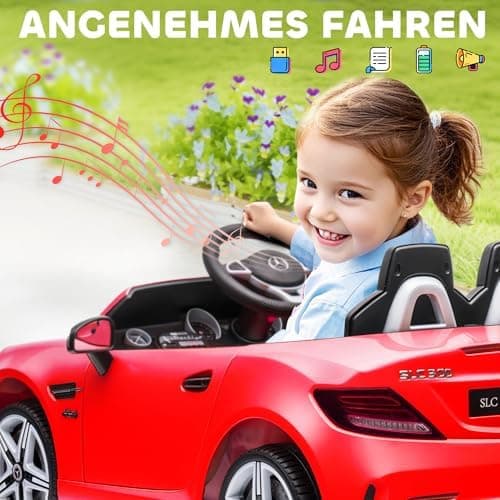 AIYAPLAY Kinder Elektroauto 12V für 3+jährige Kinder mit 2,4 G Fernbedienung und LED-Scheinwerfern
