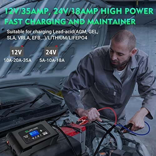 SolaMr 15A Auto-Batterie-Ladegerät, 12V und 24V Smart Automatic Battery Maintainer - P15
SolaMr 15A Erhaltungsladegerät
