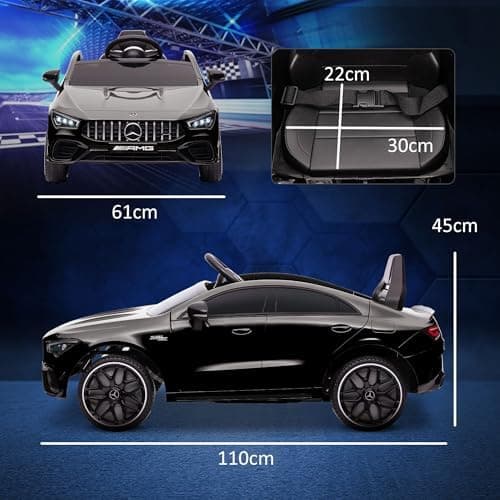 AIYAPLAY Kinder Elektroauto Mercedes-Benz AMG CLA 45 Hellblau 3-6 Jahreuellernmotorisiert Mit Musik Hupe Fernbedienung 2