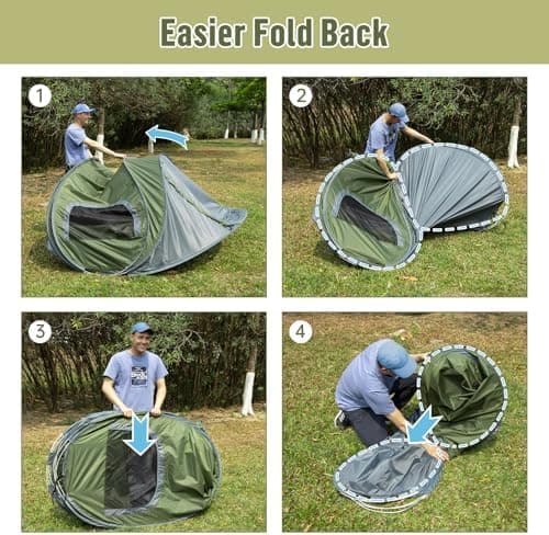 Night Cat Wasserdichtes Wurfzelt 2-4 Personen: Outdoor Sport Picknick Wandern Reise Zelt