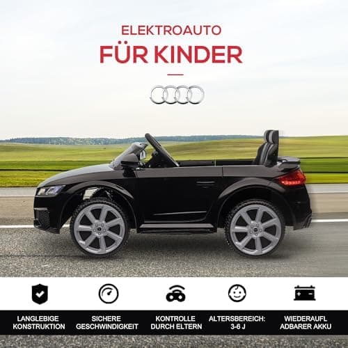 HOMCOM Kinder Elektroauto für 3-5 Jährige mit 2,4 G Fernbedienung, Rot