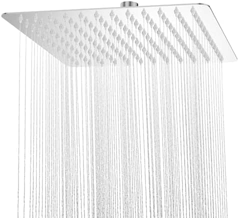 YEAUPE PRO Regendusche 10 Zoll – Edelstahl 304, Hochdruck Kopfbrause mit Selbstreinigenden Düsen und Chromierz[eventscen