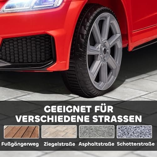 HOMCOM Kinder Elektroauto für 3-5 Jährige mit 2,4 G Fernbedienung, Rot