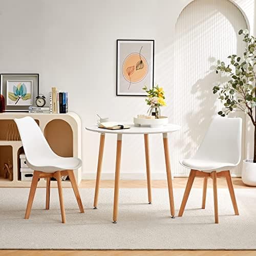 H.J WeDoo Skandinavisches Esszimmer Esstisch Set mit 4 Stühlen Eiscreme-Grün 100cm
