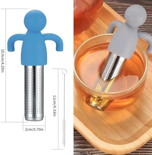 2 Stück Teesieb Teefilter, edelstahlverstärkt für Tassen und Teekannen, mit Reinigungsbürsten,современный фильтр для чая