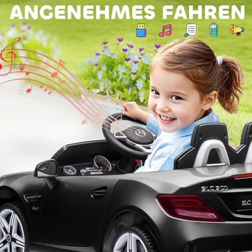 AIYAPLAY Kinder Elektroauto 12V für 3+jährige Kinder mit 2,4 G Fernbedienung und LED-Scheinwerfern