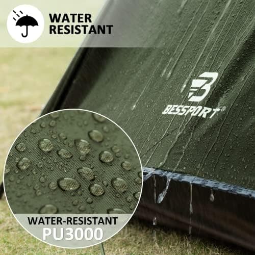Bessport 3 Personen Ultraleichte Camping Zelte, 3-4 Saison Wasserdicht & Winddicht Kuppelzelt, Ideal für Erwachsene, Wan