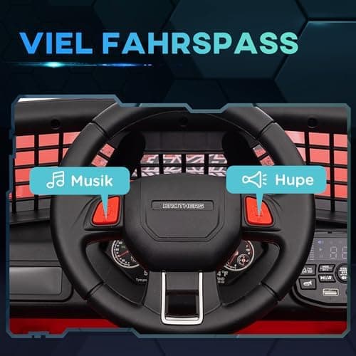 AIYAPLAY Kinder Elektroauto für 3-6 Jahrealte Kinder mit Fernbedienung, Musik, Scheinwerfer und Hupe, 12 V Stoßdämpfung,