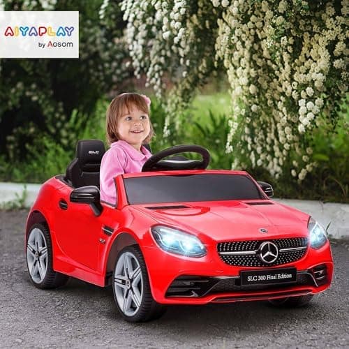 AIYAPLAY Kinder Elektroauto 12V für 3+jährige Kinder mit 2,4 G Fernbedienung und LED-Scheinwerfern