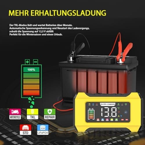 15A Autobatterie Ladegerät 9-stufiges Intelligentes System für AGM und Gel Blei-Säure-Batterien
| 12V 24V 15A Autobatte