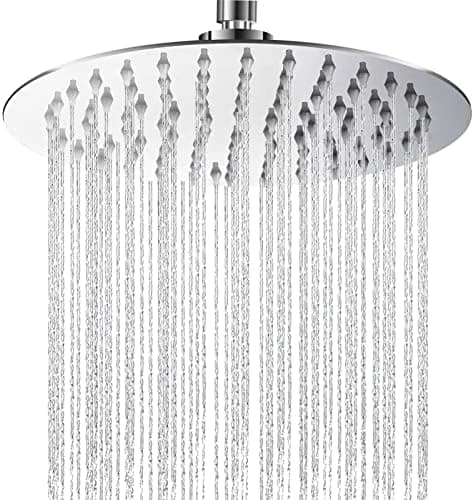 Regendusche 12 Zoll 304 Edelstahl Wassersparend Verstellbar Quadrat Einbau Duschkopf für Bad mit Anti-Kalk-Düsen