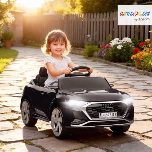 AIYAPLAY Kinder Elektroauto für 3-4 Jahrealte Kinder mit Fernbedienung & MP3 Musik, Weiß
