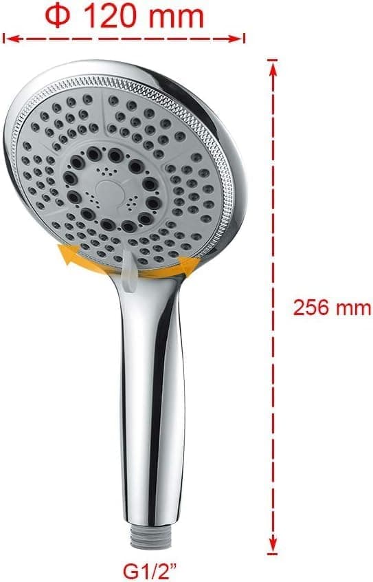 GRIFEMA Wasser Sparsende Regendusche XXL - Hochdruck, 5 Strahlarten, Chrom, G803 Global Recycled Standard