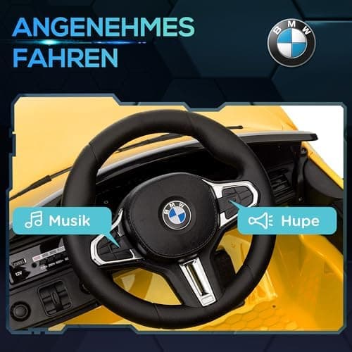 AIYAPLAY Kinder Elektroauto für 3-5 Jahre Kinder - 12V 2,4 GHz Fernbedienung mit Hupe, LED, Musik & Sanftstart - Rot