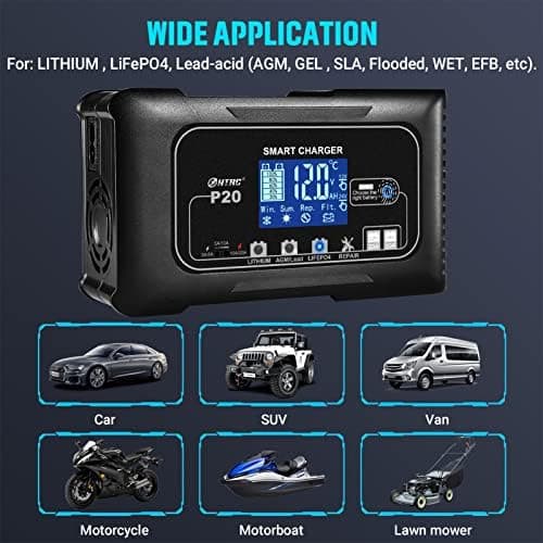 SolaMr 15A Auto-Batterie-Ladegerät, 12V und 24V Smart Automatic Battery Maintainer - P15
SolaMr 15A Erhaltungsladegerät