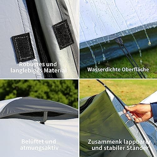 EchoSmile Wasserdicht 3-4 Personen Camping Zelt 5000mm, Ultraleicht für Jahreszeiten-Trekking und Festival-Spiele