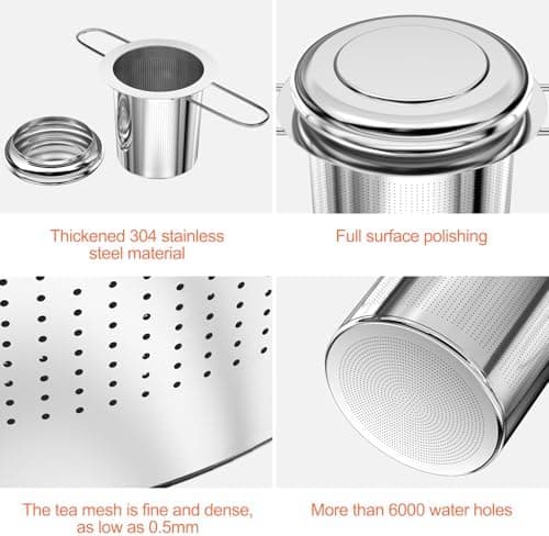 2 Stück Edelstahl 304 Teesieb für Losen Tee mit Klappbarem Griff und Deckel
| Wiederverwendbar Teefilter mit Feinmasche