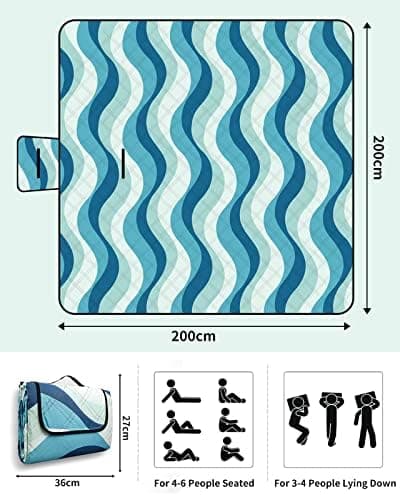COVACURE Wasserdichte Picknickdecke 200x200 cm XXL – Sandfrei & Waschbar – Outdoor & Camping Isolation – Faltbar & Leich