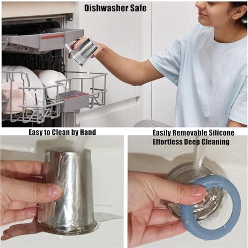 2-Stücks Rostfreier-Edelstahl-Teesieb 18/8 für Losen Tee, Sehr Fein Sieb mit Deckel/Abtropfschale, Geräumiger Teefilter
