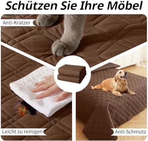 Homaxy Hundedecke Wasserdicht für Outdoor-Use, Weich und Wendig, ideal für Sofa, Couch und Bett (130x100cm, Grau+Dunkelg
