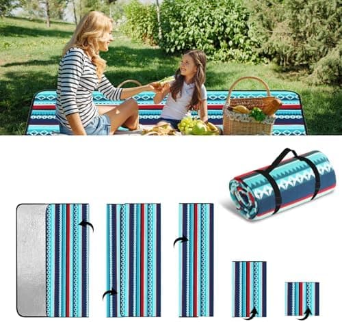 USSHOP Picknickdecke, 200 cm x 200 cm, wasserdichte und thermische Isolation, für Outdoor, Camping, Park, Waschbar mit G