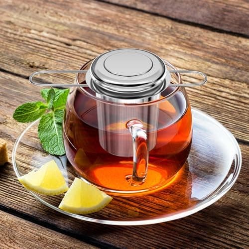 2 Stück Edelstahl 304 Teesieb für Losen Tee mit Klappbarem Griff und Deckel
| Wiederverwendbar Teefilter mit Feinmasche