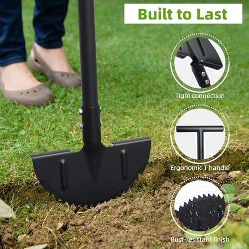 Garten Rasenkantenschneider 91 cm Halbmond-Form Robust Sägezahn Manuell Grasabgrenzung Einfahrt Gehweg Blumenbeet Garten