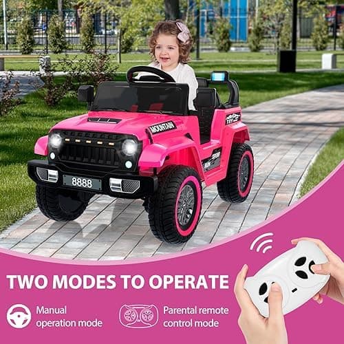 Hausprofi Kinder Elektroauto 12V - Elektroauto für Kinder mit 2,4G Fernbedienung, LED, Bluetooth, Musik - Rot  
Hausprof