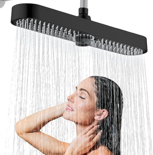 Runder Kopfbrause Regendusche 25CM, Hochdruck Wassersparend, Selbstreinigend (Silber)  
Fester Duschkopf Regendusche Gro