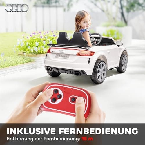 HOMCOM Kinder Elektroauto für 3-5 Jährige mit 2,4 G Fernbedienung, Rot