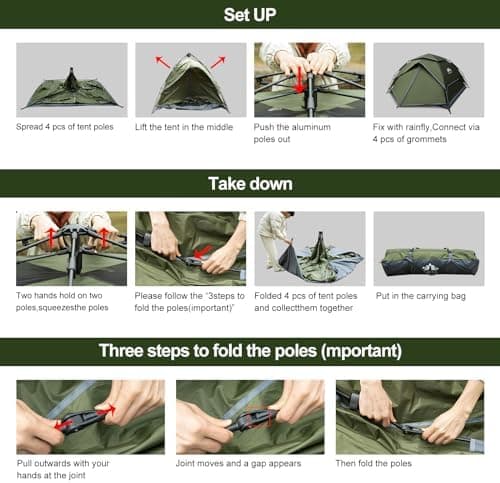 Night Cat Pop Up Zelt 3 4 Personen: Wasserdicht, atmungsaktiv, einfach einstellbar für Camping und Wandern - Reichweitze