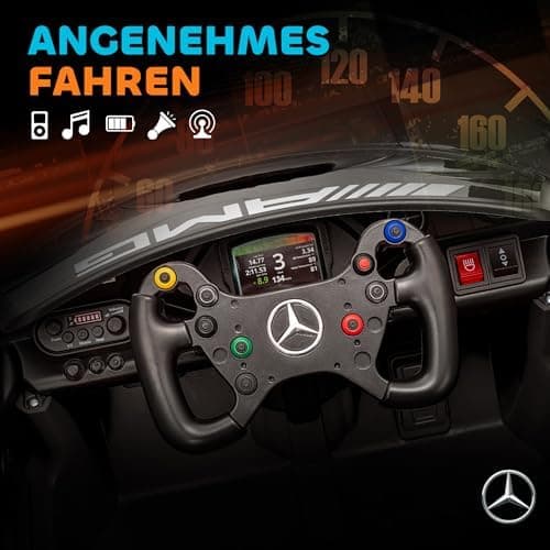 AIYAPLAY Kinder Elektroauto Mercedes-AMG Schwarz für 3-8 Jahre