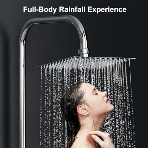 YEAUPE PRO Regendusche 10 Zoll – Edelstahl 304, Hochdruck Kopfbrause mit Selbstreinigenden Düsen und Chromierz[eventscen