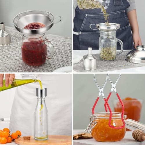 HAUSPROFI Edelstahl Trichterset 3 Größen - Spülmaschinenfest für Küchen, Marmeladenmachieren & Gewürze-Israel Hot