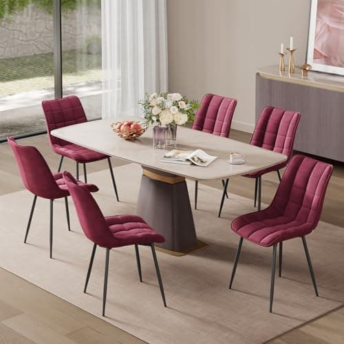 WOLTU Esszimmerstühle 2er Set, gepolstert mit Samt, für Wohn- und Esszimmer, Hochlastige Küchenstühle, Dunkelgrau