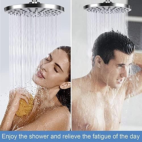 AiQInu 8-Zoll Runder Duschkopf Regendusche - Wassersparend, Anti-Kalk-Düsen, Edelstahl-Wasserfall-Duschkopf - Global Rec