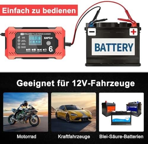 15A Autobatterie Ladegerät 12V Smart vollautomatisch für Auto LKW mit Temperaturkompensation