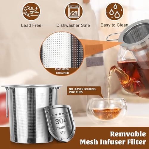Teesieb für losen Tee 2 Stück Edelstahl 304 Spülmaschinenfest
| Rostfreies Teesieb 2 Stück Edelstahl 304 Teefilter
| Te