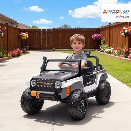 AIYAPLAY Kinder Elektroauto Blau - Elektrisch mit Fernbedienung, LED, Musik, für 3-8 Jahre