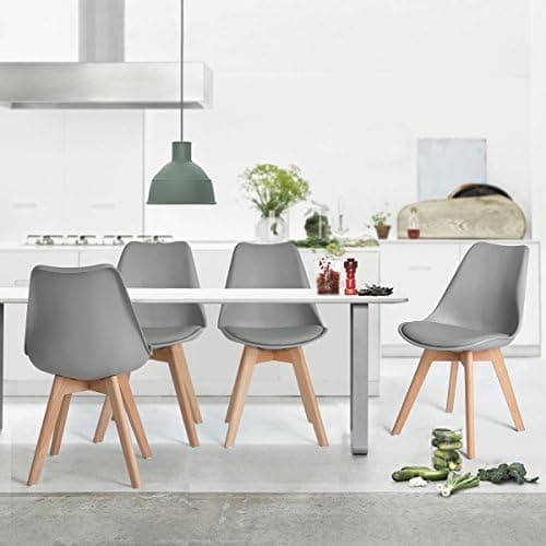 H.J WeDoo Skandinavisches Esszimmer Esstisch Set mit 4 Stühlen Eiscreme-Grün 100cm