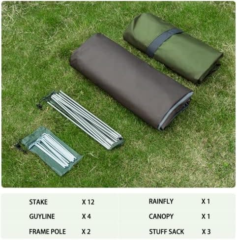 Bessport 3 Personen Ultraleichte Camping Zelte, 3-4 Saison Wasserdicht & Winddicht Kuppelzelt, Ideal für Erwachsene, Wan