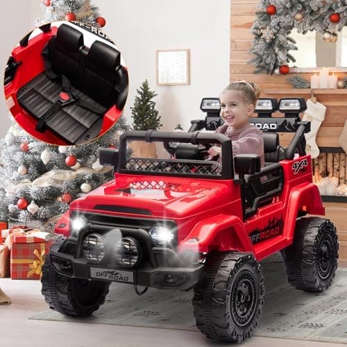 HAUSPROFI Kinder Elektroauto 12V SUV - Realistischer Fahrspaß mit maximaler Sicherheit | 3-Punkt-Gurt, |4G-Fernbedienung