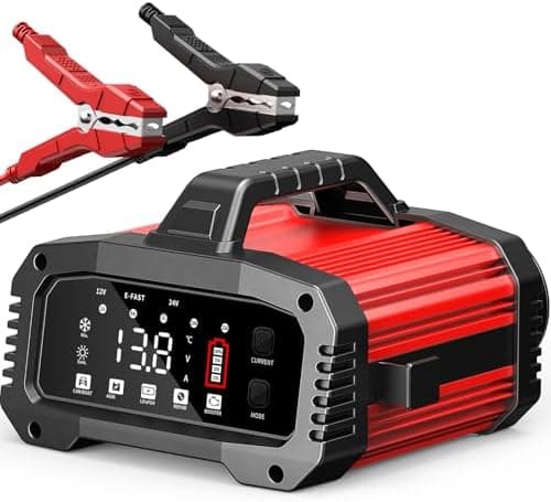 K FZ Batterieladegerät 12V/24V 20A, Vollautomatisches Intelligentes Ladegerät, LCD-Bildschirm für Auto, Motorrad, LKW, R