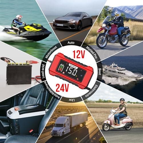 NEXPEAK NC215 15A Autobatterie Ladegerät - 12V 24V intelligentes Ladegerät für Auto, LKW, Motorrad - 9-stufiges Intellig