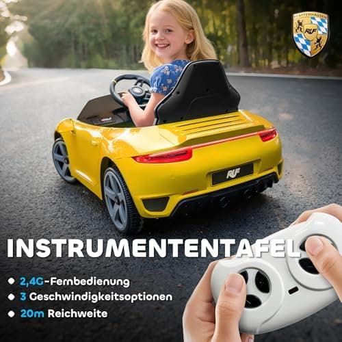 AIYAPLAY Kinder Elektroauto Schwarz für 3-5 Jährige mit Fernbedienung und MP3-Player