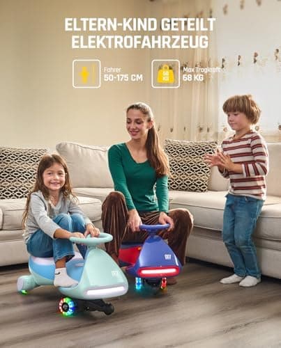 FanttikRide N7 Pro Kinder Elektroauto - Elektrisches Rutschauto für 3-7Jährige - Bluetooth, Pedal, Typ-C Aufladung, Leuc