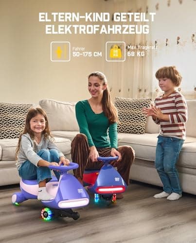 FanttikRide N7 Pro Kinder Elektroauto - Elektrisches Rutschauto für 3-7Jährige - Bluetooth, Pedal, Typ-C Aufladung, Leuc