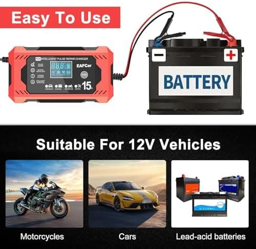 15-Amp Autobatterieladegerät für Qualitätsladung und Pflege von Auto- und Motorradbatterien (15A)

Smart 12-VOLT Ladeger